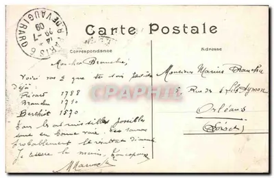 Paryż — «Le Penseur», autor Rodin (profil) — C.M. n°723 — Rewers