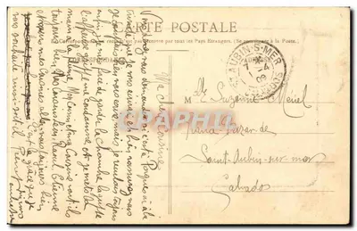 Chartres — Rzeka Eure, widok z mostu Courtille — wydawca nieznany — Rewers