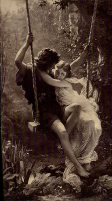 Amor na floresta — cena romântica — editor desconhecido
