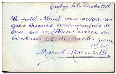 Criança com buquê de flores — 'Feliz Ano' — n° 2312 — Verso
