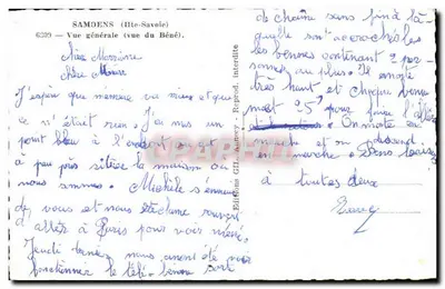 Samoëns (Haute-Savoie) — Vista geral (vista do Béné) — Edições Gill, Annecy — Verso