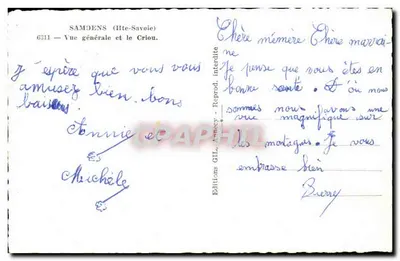 Samoëns (Alta Savoia) — Vista generale e il Criou — Edizioni GIL, Annecy — Verso