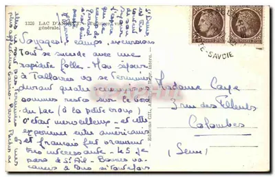 Lago de Annecy — Vista geral — Edições GIL, n° 1326 — Verso