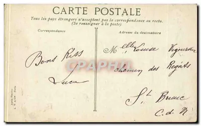PARYŻ - Trocadéro — widok Pałacu Chaillot, wydawca L.V. & Cie, Paryż — Rewers