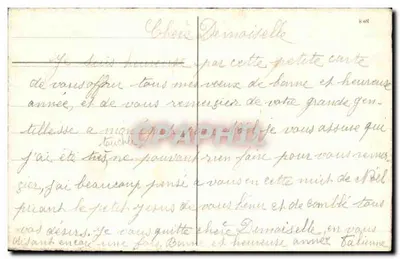 Bukiet fioletów i mimoz — Szczęśliwy rok — wydawca nieznany — Rewers