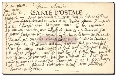 Buquê de musgo, amoras e mimosa — Boa Ano — G. Harel, Paris — Verso