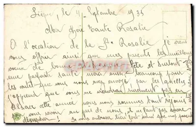 Bouquet de chrysanthèmes colorés — Bonne Fête — éditeur et n° de série non lisibles — Verso