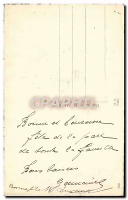 Kwiaty i anemonie — Szczęśliwego Dnia — M.D. Paryż, nr 3006 — Rewers