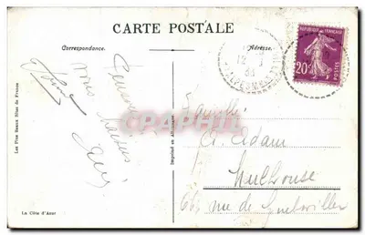CANNES. Le Mt. Chevalier et la Croisette — éditeur Les Plus Beaux Sites de France, n° 617 — Verso