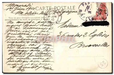 Paryż Stara pocztówka Grenelle Rue Cler 28 stycznia 1910 — Rewers