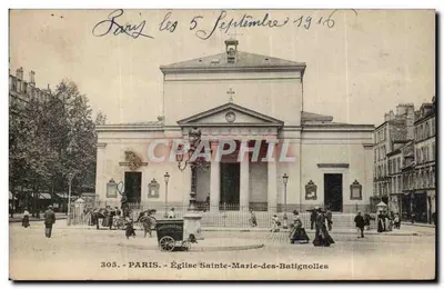 Igreja de Santa Maria dos Batignolles — Paris — editor não identificado, n° 305