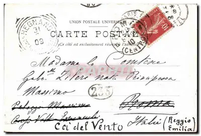 Paris — Grand-Hôtel — Bilhete postal antigo/Bilhete postal moderno — Verso