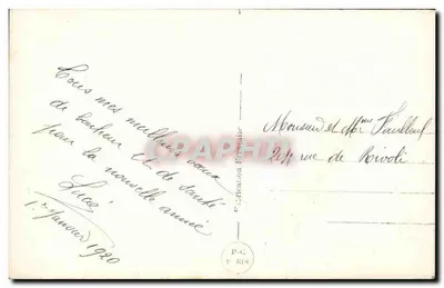 Flores de pensamento — Boas Anos — P.G. Paris n°43 — Verso