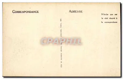 Castelo de CHANTILLY — A Entrada do Vestíbulo — Editor Lévy et Nourbeix, n°20 — Verso
