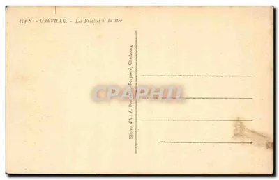 Gréville — As Falésias e o Mar — Edição A. Becaudin-Ropépéd, Charbourg — Verso