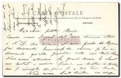 Notre-Dame-des-Victoires w Paryżu — statua Najświętszej Maryi Panny z Dzieciątkiem — wydawca nieodczytelny — Rewers