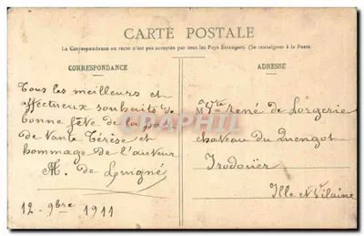 Cœur Eucharistique de Jésus — prière — Editeur J. Malkot, phot. Sablé-sur-Sarthe — Rewers