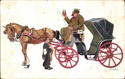 Cavaleiro em uma carruagem — ilustração — B.K.W.I. 927-5