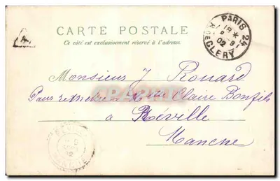Flores de clemátide — Carta postal ilustrada — Editor não identificado — Verso