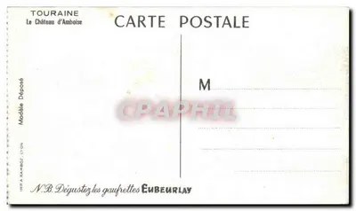 Zamek Amboise — Touraine — Wydawnictwo Ramboz, Lyon — Rewers