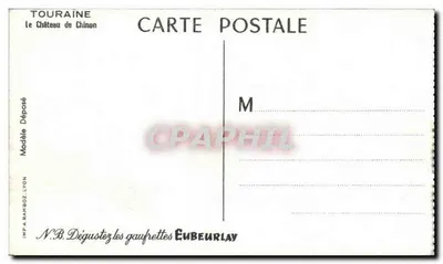 O Castelo de Chinon — Touraine — Imp. Ramboz, Lyon — Verso