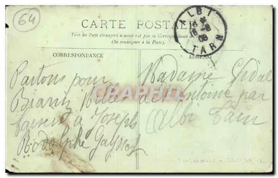 Bayonne — La Rue du Port Neuf — LL. — Verso