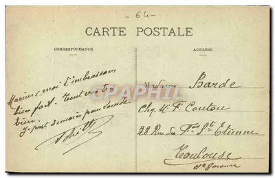 BAYONNE - O Monumento Lavigerie e o Teatro — Marcel Delboy, fototipia, Bordeaux, n°169 — Verso
