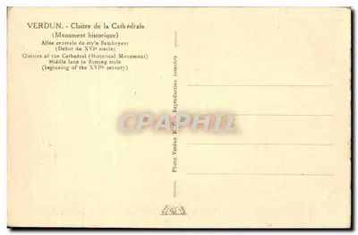 Verdun — Klasztor Katedry — wydawca CMA — Rewers