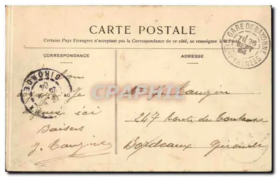 Bayonne - Entrada do Castelo Velho - Rue Thiers — Editor: 477 — Verso