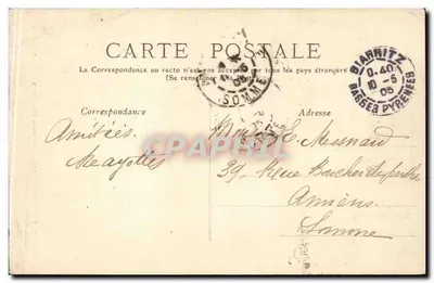 Bayonne — Binnenkant van de Kathedraal — Lafon, uitgever, Bayonne, n° 272 — Achterkant