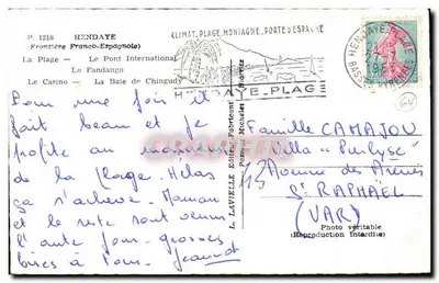 Hendaye — Widok panoramiczny — L. Lavieille, wydawca, nr P. 1218 — Rewers