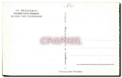 Os Três Pontos Internacionais — Fronteira Franco-Espanhola — L. Charatagneau, 92 — Verso