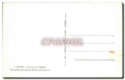 Paryż - Avenue de l'Opéra — widok z Grand Hôtel du Louvre — C.A.P. (47) — Rewers