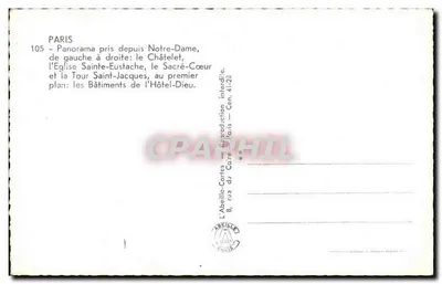 Paryż — panorama z katedry Notre-Dame — L'Abellé-Cartes — Rewers