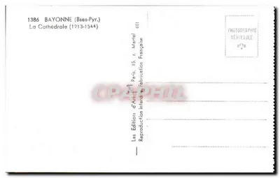 Bayonne — Catedral (1213-1544) — Les Éditions d'Art Interl — Verso