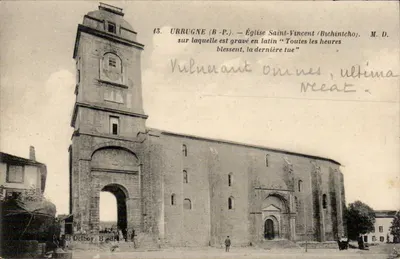 Urrugne (B-P.) — Igreja de Saint-Vincent (Bichintcho) — editor Delboy, Bordeaux