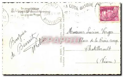 La Grande Plage in Biarritz — Editie Greff — n° 321 — Achterkant