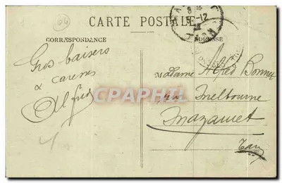 Bayonne — La Plaza de las Armas, el Ayuntamiento y el Kiosco de Música — Fototipia Marcel Delboy, Bordeaux, n°20 — Reverso