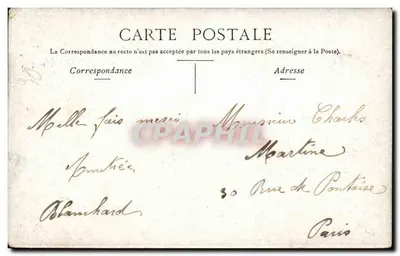 Fontainebleau — Grande Galerie — Uitgever: L. Marttier — Achterkant