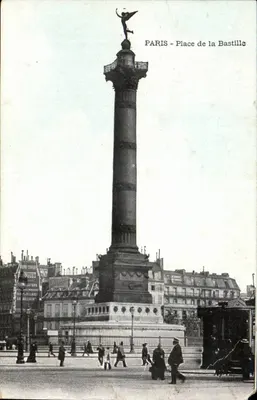 Paris - Praça da Bastilha — coluna da Revolução com estátua da Liberdade — editor L'Insoumis, n° 45