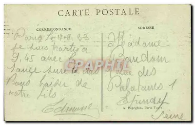 Paris — Place de la Bastille und Säule vom 17. Juli — A. P. — Rückseite