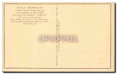 View of Paris — Bridge and Seine with Notre-Dame — Publisher Patras — Back