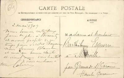 Bayonne - O rio Adour e o Ponte São Espírito — Edição Farmer, clichê G. Ouvrard — Verso