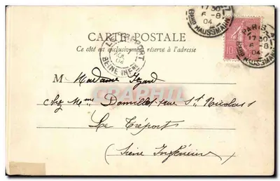 Paris - Boulevard Saint-Martin — visão do arco do triunfo — editor E. R. Paris — Verso