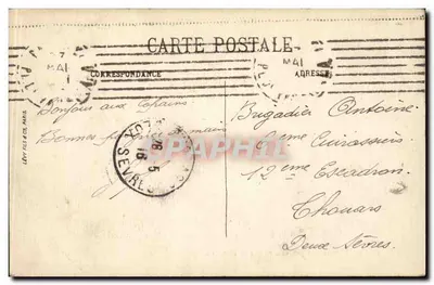 Paris — Panorama tirado em direção ao Hôtel de Ville e ao Châtelet — LL. — 344 — Verso