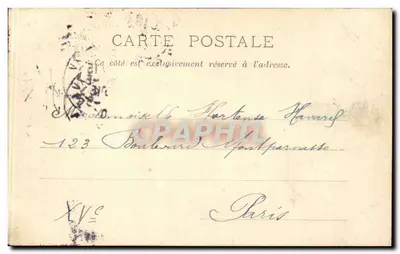 Paryż - Buttes Chaumont — widok jeziora i mostu wiszącego — P. Marmuse, Paryż, n°105 — Rewers