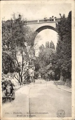 Paris - Buttes-Chaumont - Pont de Crique — Edição Carte & Cie, n°93