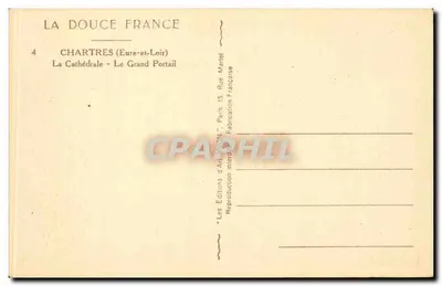 Chartres — Katedra — Wielki Portal — Éditions d'Art Yvon, Paryż — Rewers