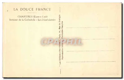 Chartres (Eure-et-Loir) — Wnętrze katedry — Le Déambulatoire — Wydawnictwo Sztuki YVON, Paryż — Rewers