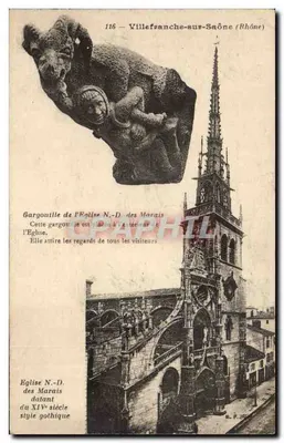 Villefranche-sur-Saône (Rhône) — Gargalhada da igreja N.-D. dos Marais — série 116